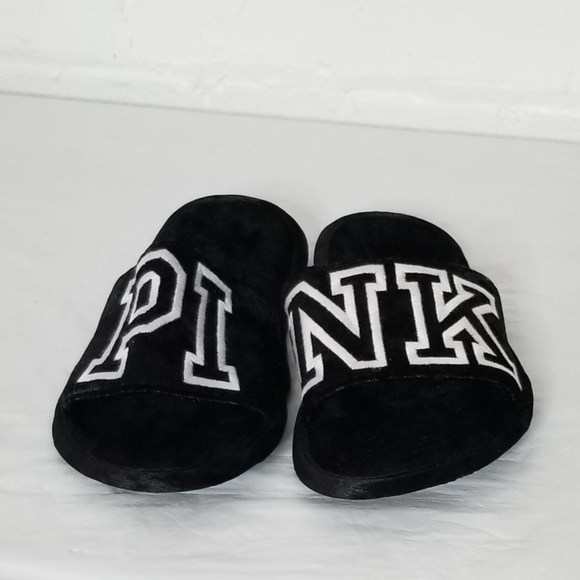 Pink Victoria's Secret Black Slippers - Picture 2 of 6